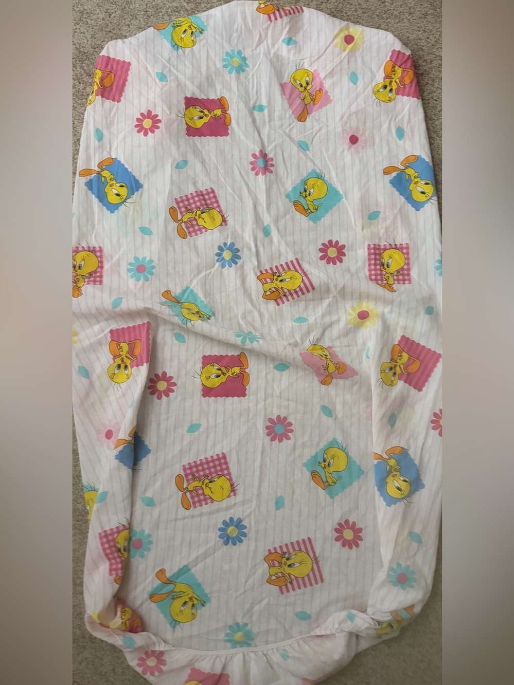 Vintage Baby Looney Tunes Crib Sheet Set cartoons